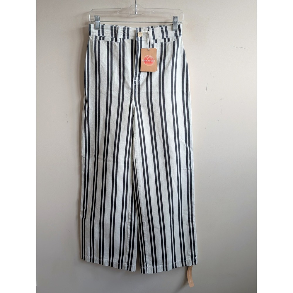 Reformation Logan Ultra High Rise Wide Leg‎ Jeans Black White NWT - Picture 5 of 13
